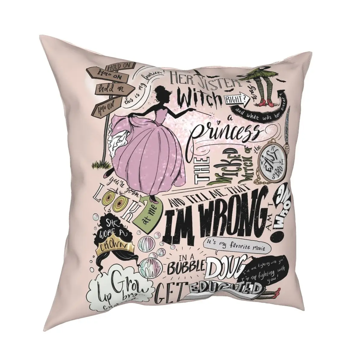 Wicked Witch Of The East Bro Square Pillowcase Polyester Creative Zipper Decor for Room Cushion Cover 18