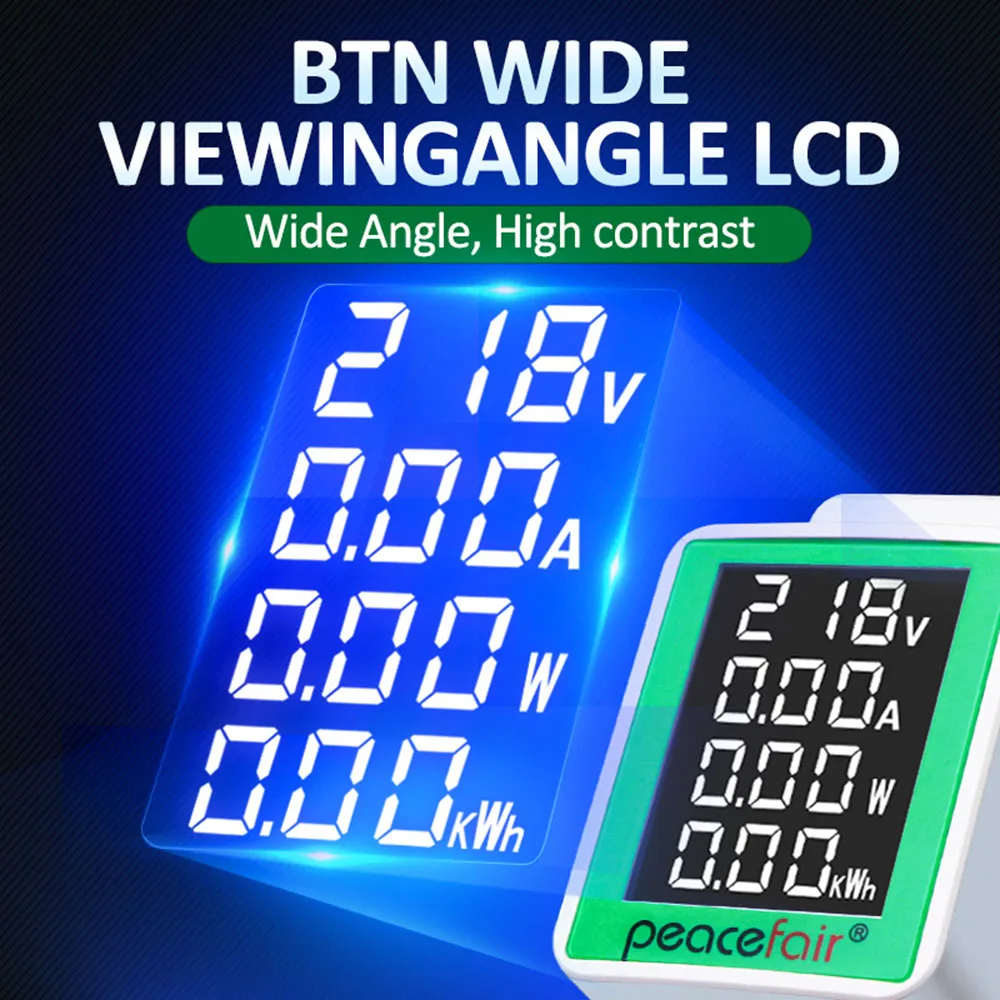 AC Din Rail Wattmeter Voltmeter Ammeter Power Meter AC 50-300V 100A Multi-function Volt Amp Power Energy Voltage Current Montior