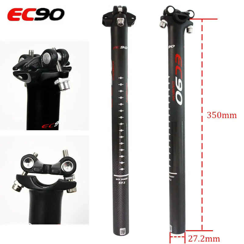 EC90 Carbon Fiber Seatpost Ultralight  27.2/30.8/31.6mm Road Mountain Bike Seat Post 350mm 400mm Bicycle Seat Tube Bike Part