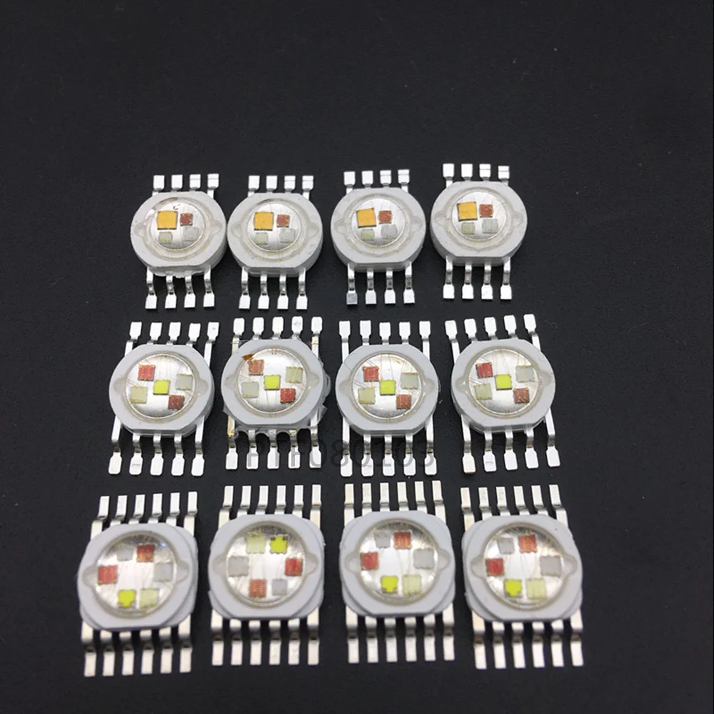 50pcs 3W-18W RGB RGBW RGBWW RGBWY RGBWYV High Power LED Chip 4/ 6 / 8 /10/12 pin Molding LED Stage Colorful Light Source Beads