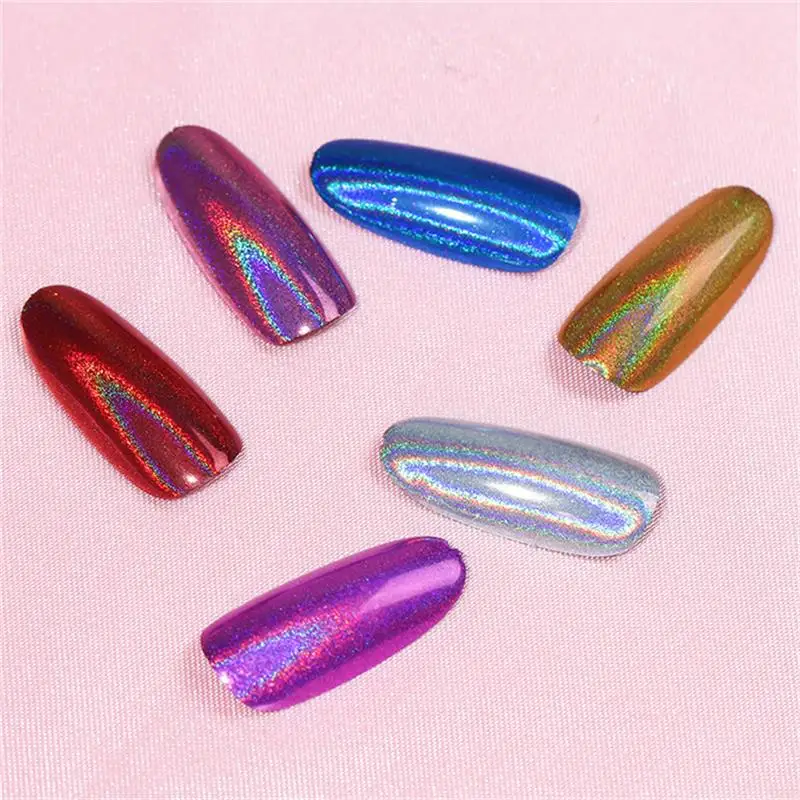 Holographics Powder Laser Nail Glitter Chrome Sequins Gel Polish Flakes for Nails Art Dust Decorations Manicure Pigment