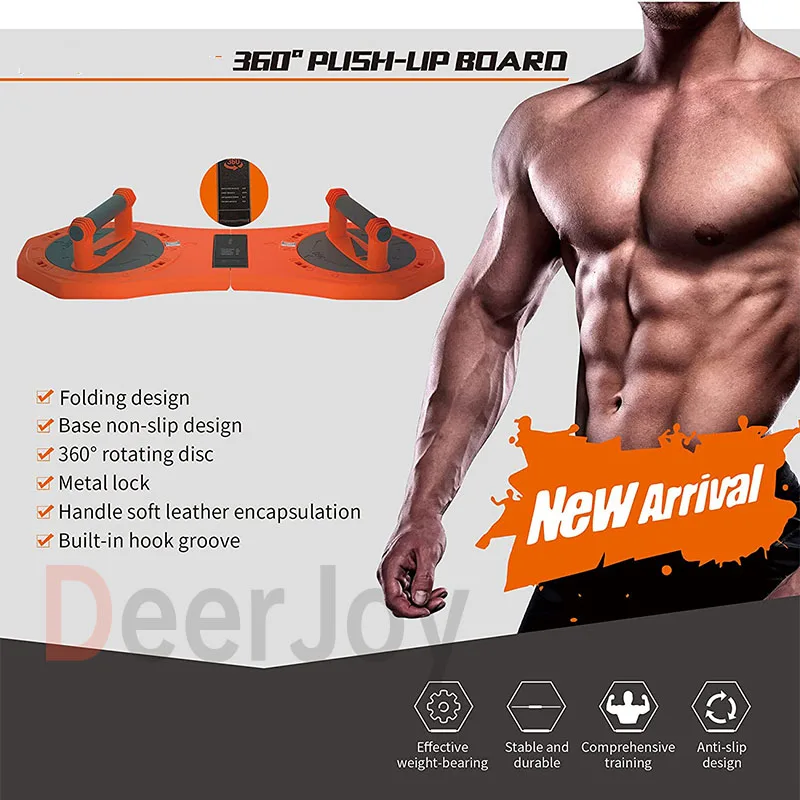 Push Up Board 360 Degree Adjustable Muscle Strength Training Push-up Stand Power Exercise Foldable Design Shoulders Arms Chest