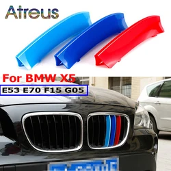 Atreus 3pcs ABS Car Racing Grille Strip Trim Clip For BMW X5 E70 E53 F15 G05 M Accessories 2015 2016 2017 2018 2019 2020 2021