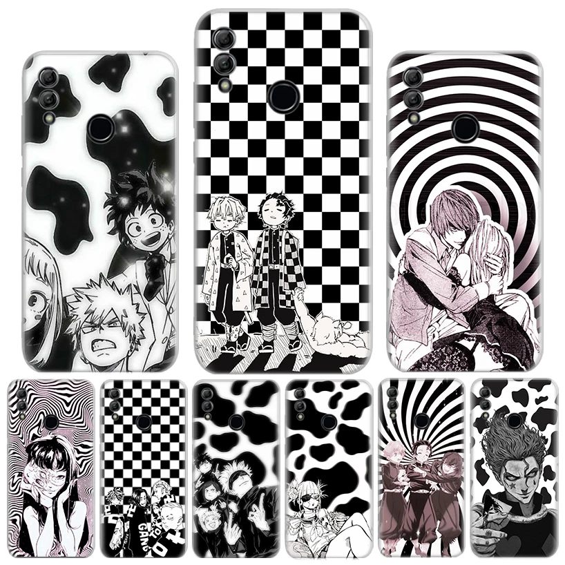 Anime Dark Manga Aesthetic Soft Phone Case For Huawei Honor 10 9 20 Lite Y5 Y6 Y7 Y9 P Smart Z 2019 8A Pro 8X 8S 7A 7X 9X Coque