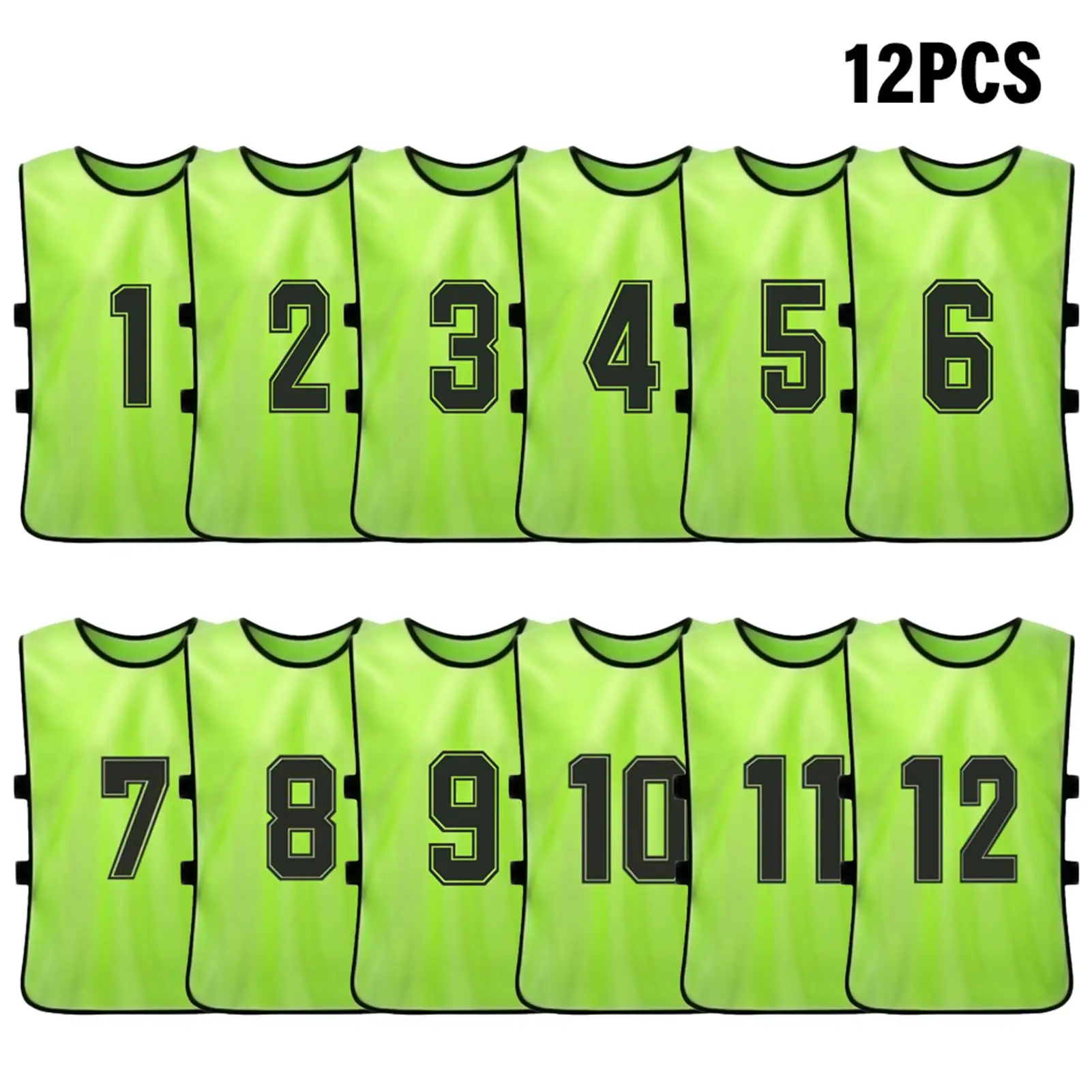 Pettorine Da Calcio 24 Pezzi 2 Colori (Arancio E Verde) Numerate 1-12, Gilet Leggeri Per Allenamento, Basket, Pallavolo