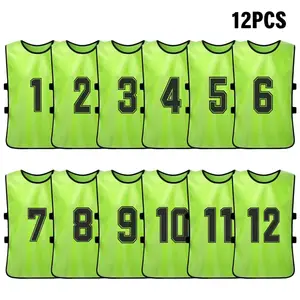 Schnelltrocknungsfußball -Pinnies für Erwachsene, Sporttrikots, Lätzchen nummeriertes Training, Sportwestenpraxis, 6 PCs, 12 PCs 6 Hauptverkauf von Fußballhemd - №6
