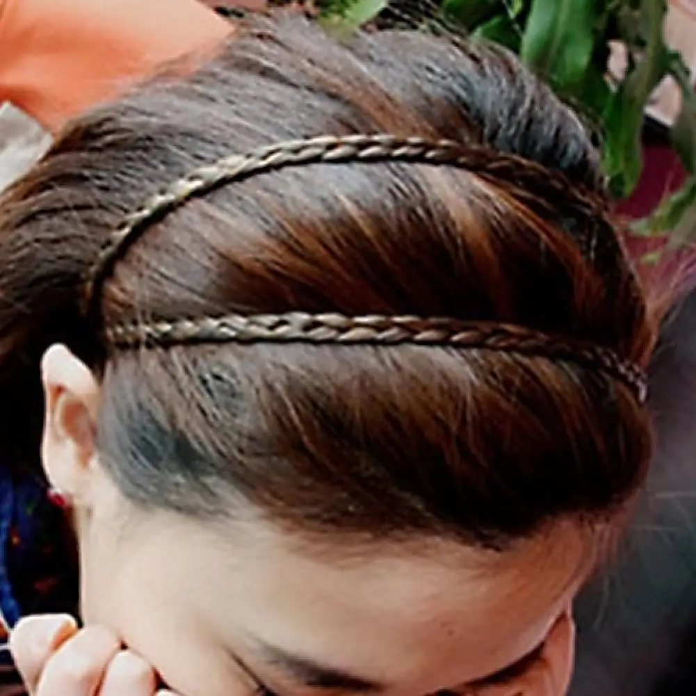 Women Adjustable Twist Braid Headband Bohemian Forehead Plaited Hairband Stretch Headband Women Hairstyle Hair Band Braids Hair