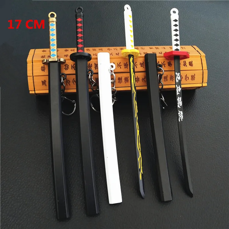 

2PCS/LOT Anime Keychain Cosplay Props Key Chains Zaomen Charcoal Scabbard Weapon Toy Gifts 17CM