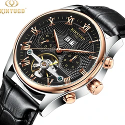 Kinyued Men's Automatic Mechanical Wrist Timepiece Watch Man Luxury Skeleton Mechanical Clockwork Waterproof Watches Hand Clock