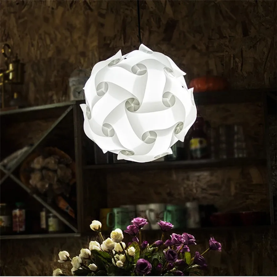 Modern Creative IQ DIY Puzzle Light Nordic Pendant Lamp Shade Decoration Chandelier Hanging Lighting Home Accessories