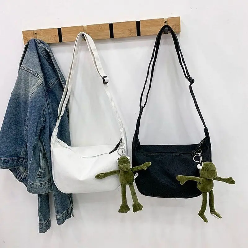 Bolsos cruzados para hombre, lona lisa, moda que combina con todo, multifunción, bolso de hombro informal Harajuku, estilo coreano, Simple, diario,