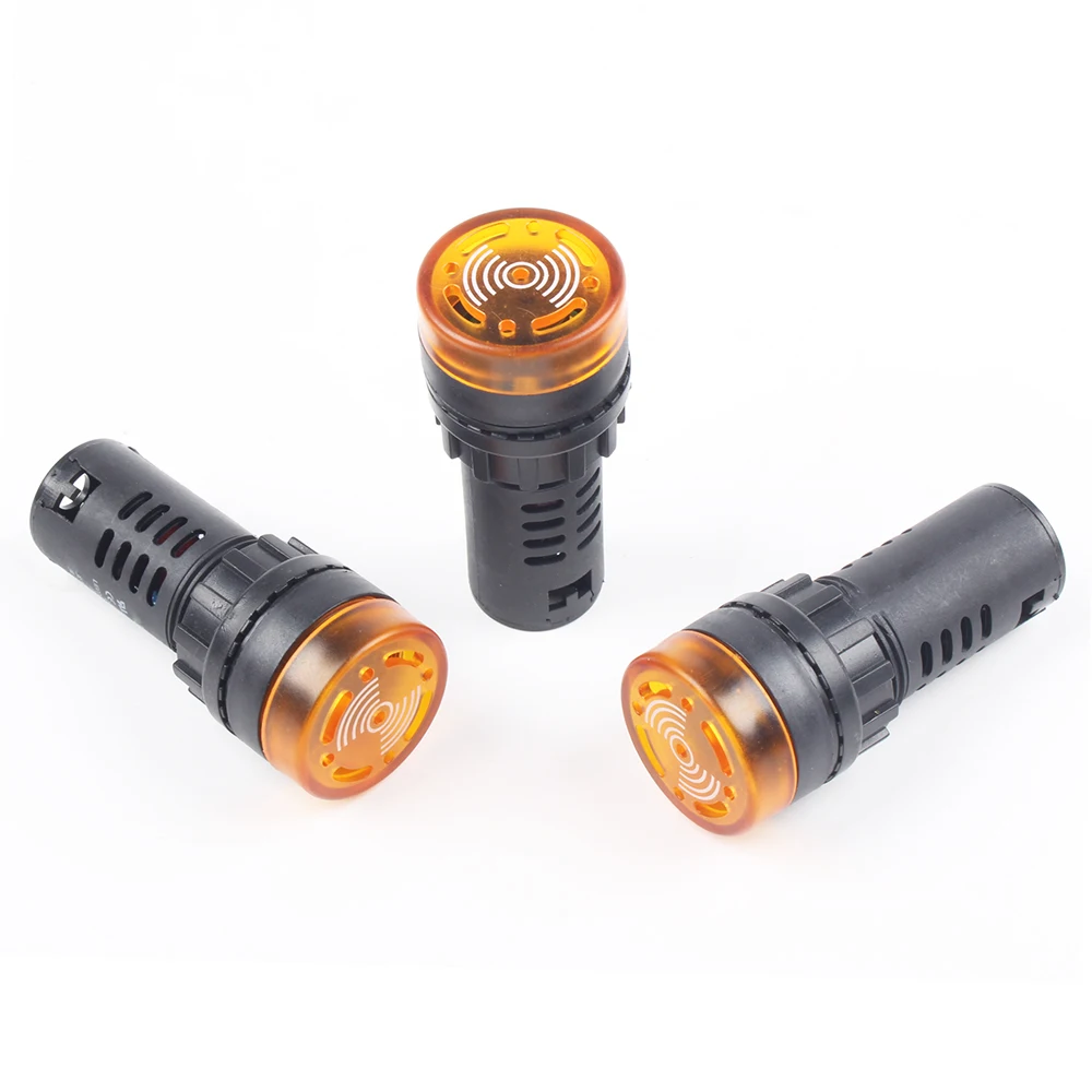 LEDカラフルな点滅ライト,AD16-22SM,12V,24V,110V,220V,22mm,フラッシュ,アクティブサウンド,アラーム,黄色,1個,送料無料