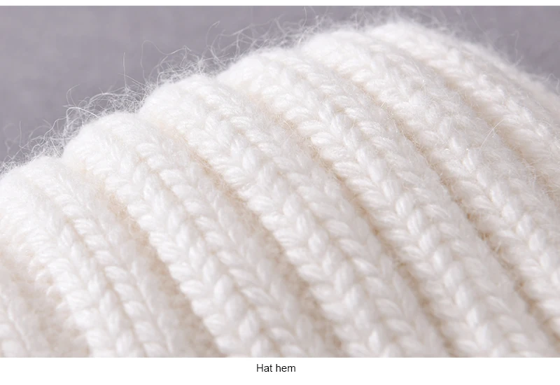 Winter-Seidensatin-gefütterte Beanie-Mütze für Damen und Herren, Unisex, dicke, klobige Mütze, gestreift, warm, weich, hochwertige Kaschmir-Strickmütze – Detail 26