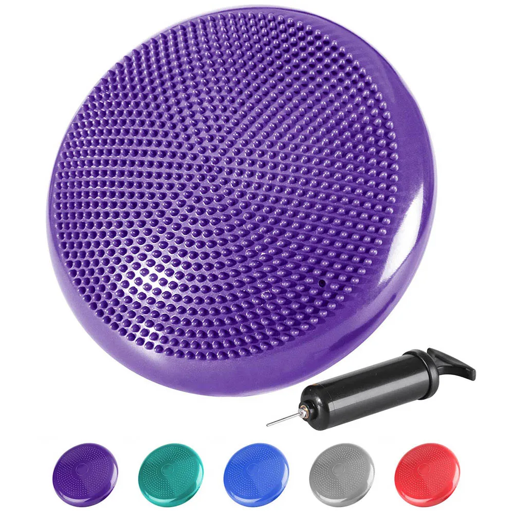 Inflatable Yoga Massage Ball Pad With Pump Air Stability Fitness Balance Disc Exercise Ball Cushion Pilates Equipment Balls