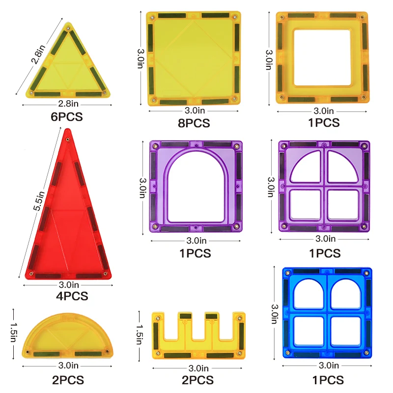 26 sztuk bloki magnetyczne płytki Big Size budynki gry magnes macierzystych DIY edukacyjne zabawki dla dzieci
