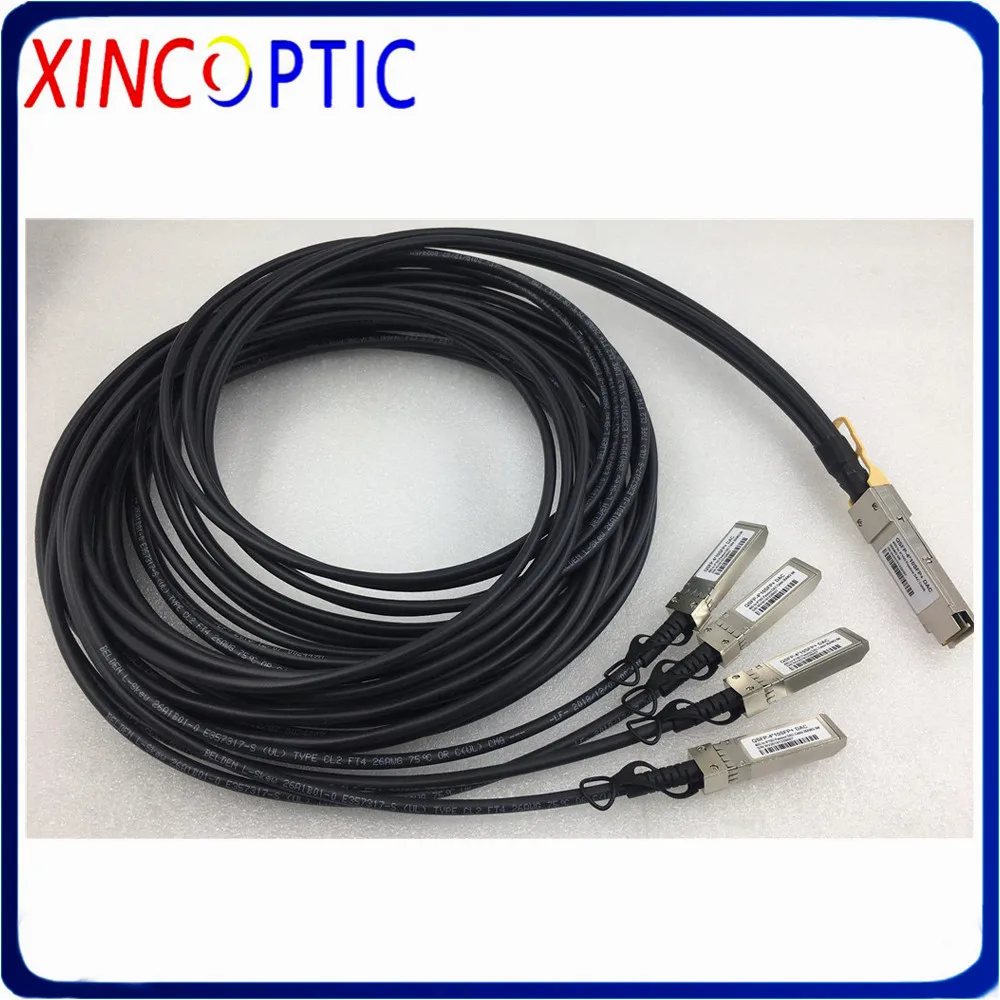 

40G QSFP + к 4SFP + 5M DAC кабель, 40G QSFP + к 4SFP + 28AWG Пассивный кабель прямого подключения меди Twinax