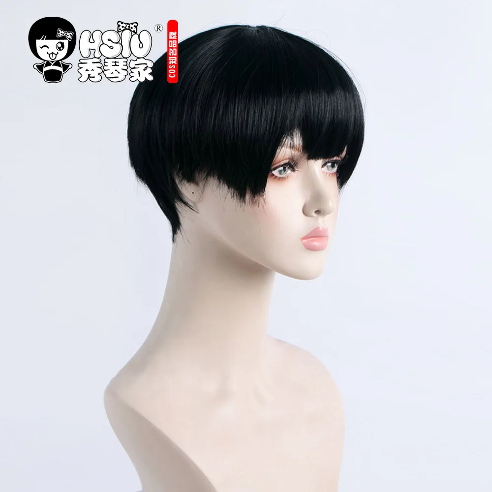 HSIU Hot Anime Toilet-Bound Hanako-kun Cosplay Hanako-Kun Boy Short Black Wig Halloween Party Universal Wig