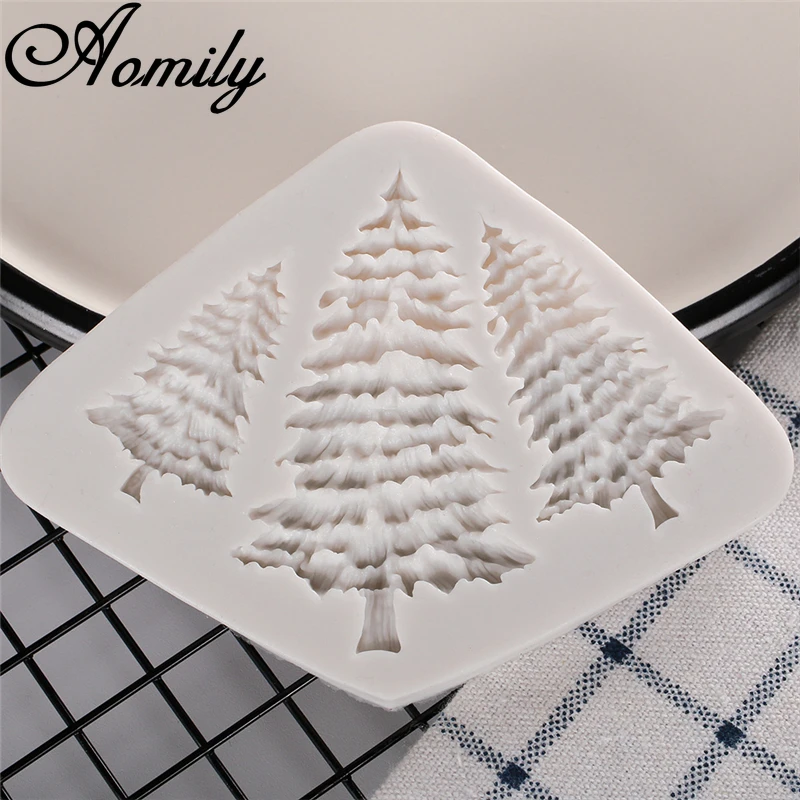 Omily Weihnachts baum geformte Silikon formen DIY Weihnachts kuchen form Zucker Handwerk Schokoladen form Fondant Kuchen Dekorations werkzeuge