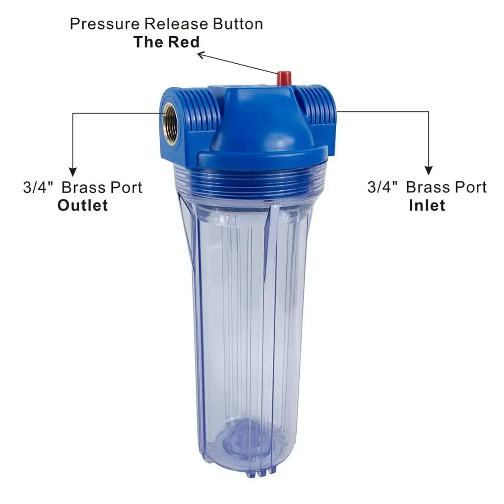 Standard 10-inch Clear Water Filter Housing - 3/4\