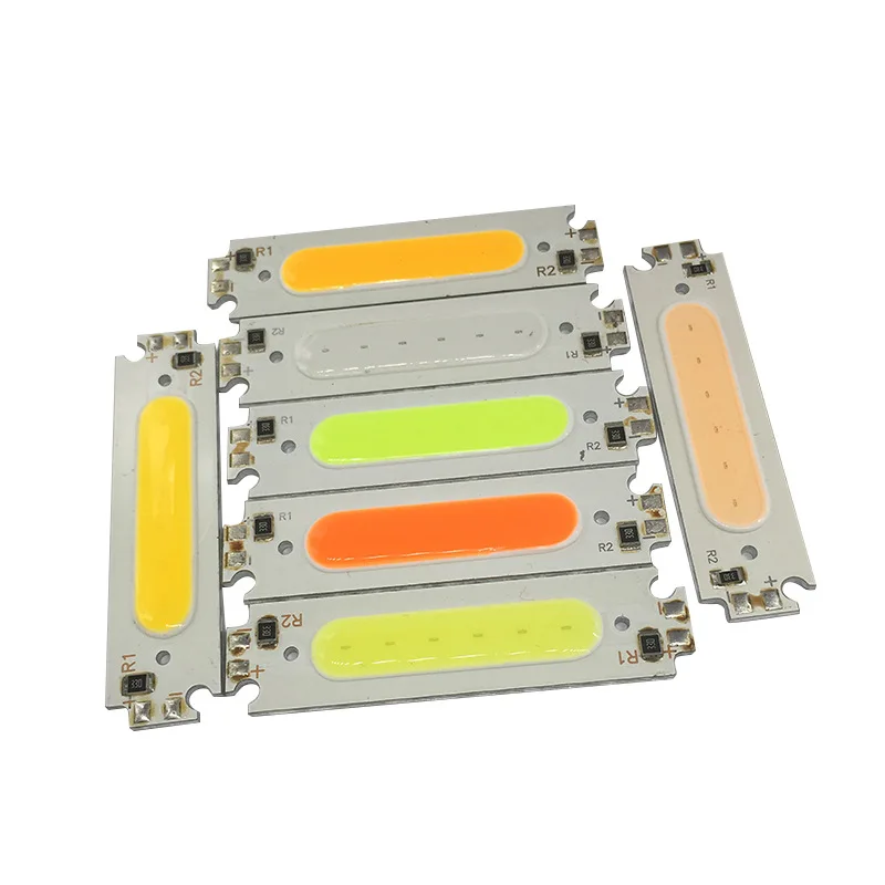 60 * 15mm long strip 2W 12v COB LED plane light source lamp beads Red Orange Yellow Green Blue White violet LED chip