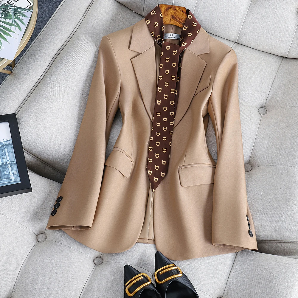 New Arrival Elegant Black Khaki Pant Suit Women Female Business Formal 2 Piece Set Blazer And Trouser For Office Ladies Work