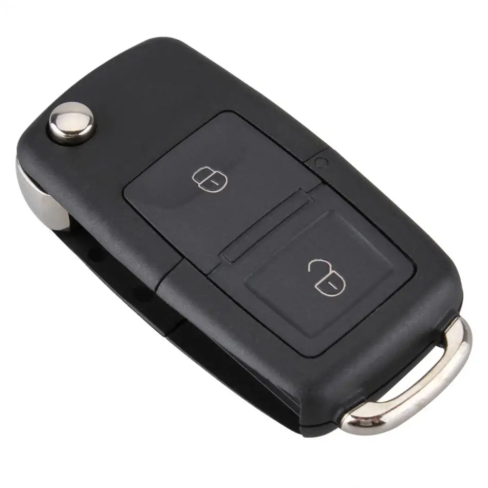 Black 2 Buttons Smart Car Remote Replacement Key Case No Chip Suitable for Volkswagen B5 / Cars / Automobile / Vehicle