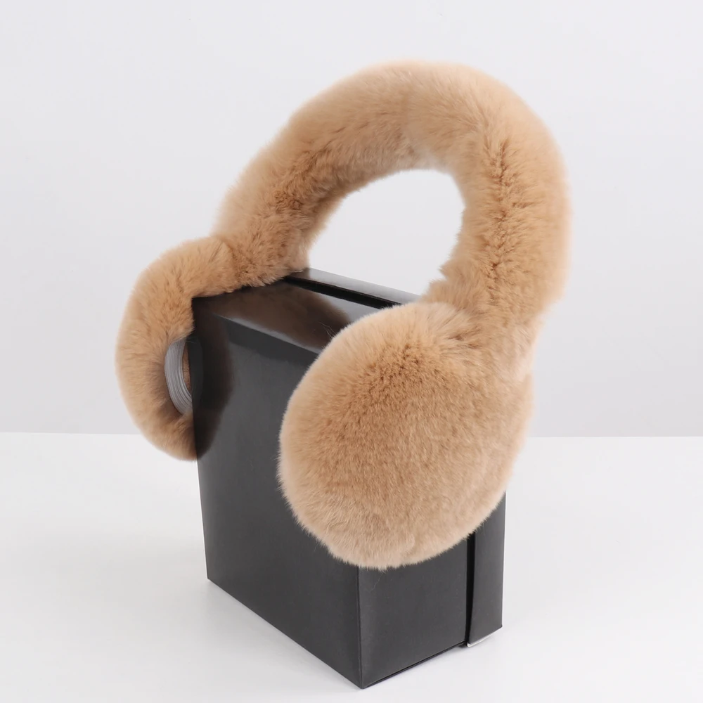 Winter Outdoor Windproof Women Real Rex Rabbit Fur Earmuffs Rex Rabbit Fur Earmuff Lovely Girl Genuine Rex Rabbit Fur Ear-caps