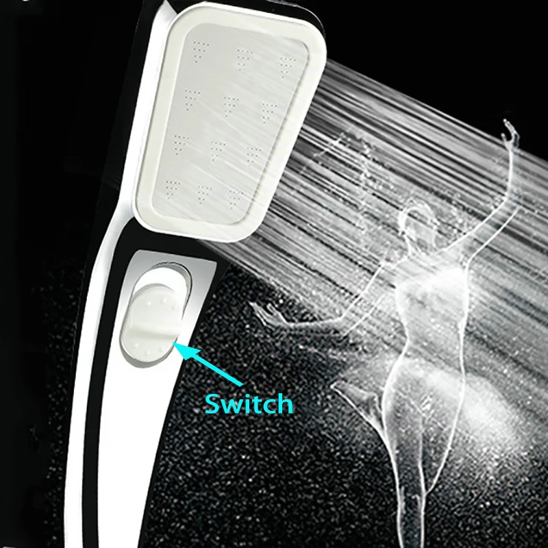 

ABS Water Saving Shower Head With Water Stop Switch Shower High Pressurized SPA / Rain Shower Head Handheld Bathroom Accessories