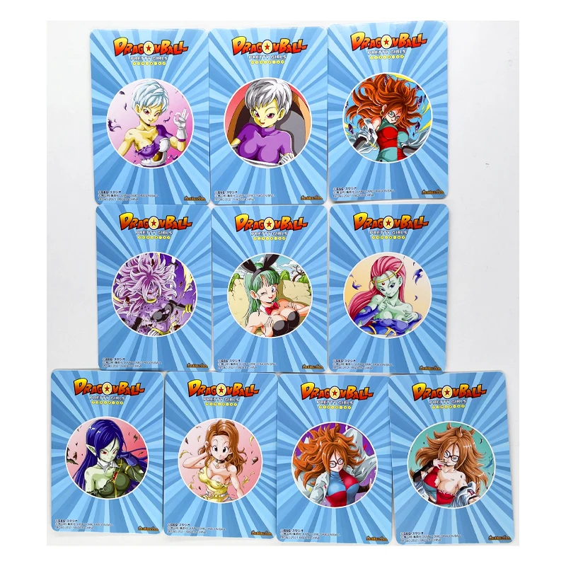 10pcs/set Dragon Ball Z GT Chichi Bulma Android 21 Super Saiyan Heroes Battle Card Ultra Instinct Game Collection Cards