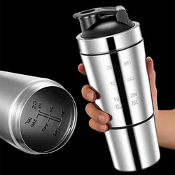 Portable Fitness Gym Sports Water Bottle Protein Powder Shaker Double Wall 304 Stainless Steel Car Milkshake Cup