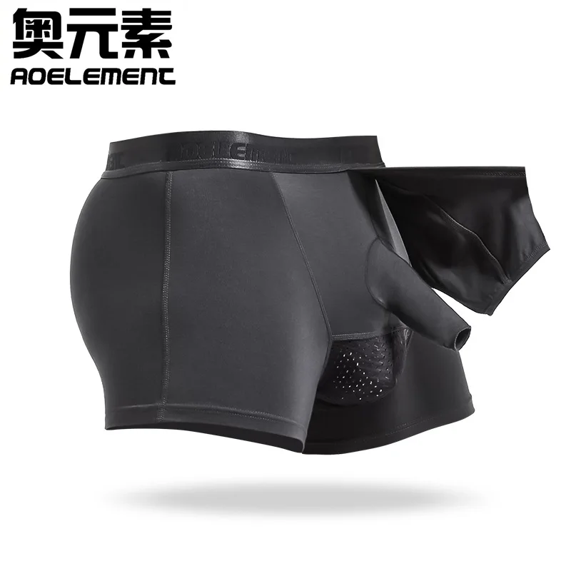 Men's Underwear Male Scrotum and Penis Head Sensitive Extended Sexual Intercourse Time Resistance Shorts Modal Scrotal Support