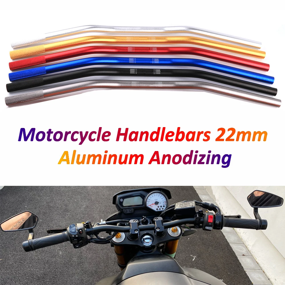 22mm Universal Motorrad Lenker Aluminium Eloxieren Lenkrad Fit für Yamaha MT07 MT09 ER6N Z900 Z1000 GSR600 Cafe Racer