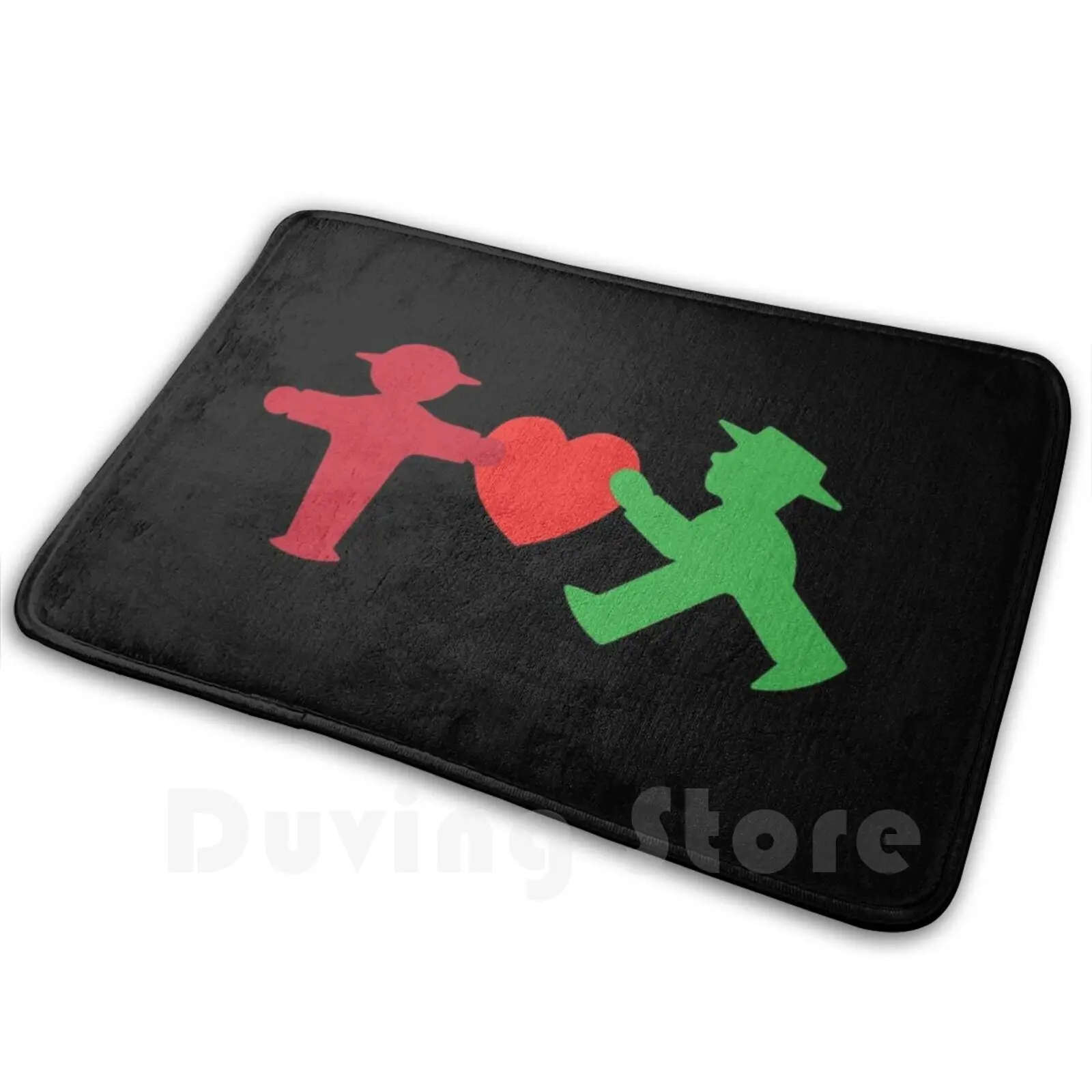 Ampelmanchenn Love Mat Rug Carpet Anti-Slip Floor Mats Bedroom Ampelmann Ampelmanchen Crosswalk East Germany Street Traffic