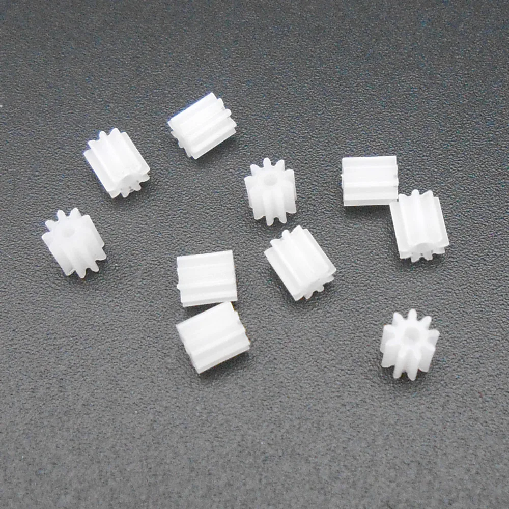 10Pcs NEW 0.3M 9 Teeth Plastic Spur Gear 0.3 Modulus T=9 Aperture 1mm (0.95mm) DIY Model Accessories 9T 3.3MM X 3.5MM Pinion 1A