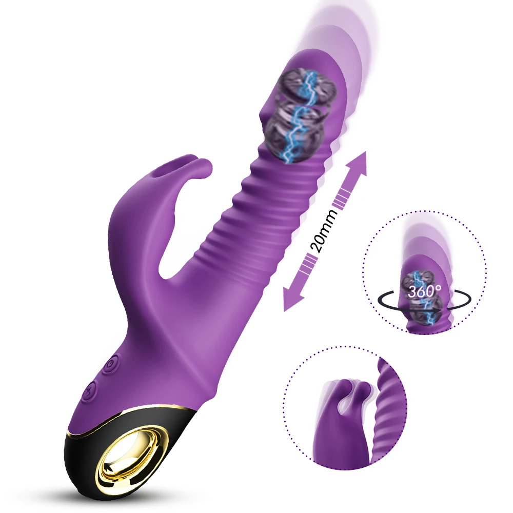 Rabbit Vibrator Automatic Telescopic Rotation G-Spot Clitoris Stimulator Female Masturbation Sex Toys For Women Adults 18