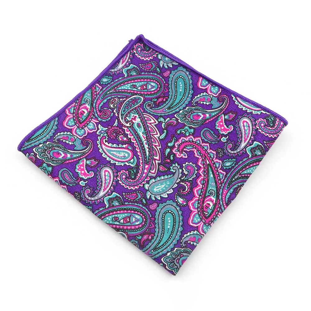 Men's Floral Pocket Square, Retro Style