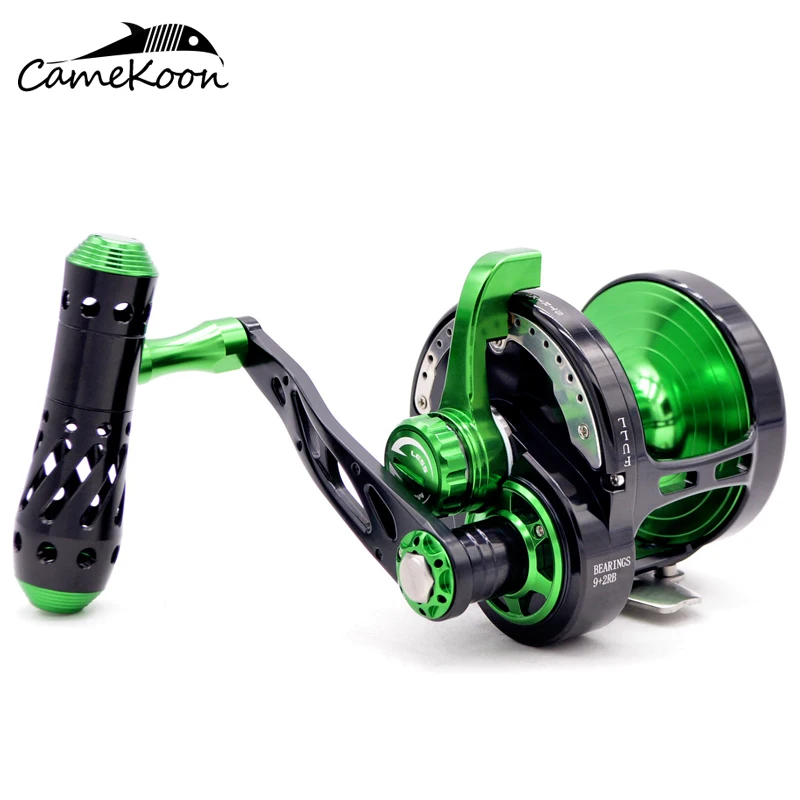 CAMEKOON Trolling Drum Fishing Reel High Speed 5.3:1 Slow Jigging Reel 9+2BBs Saltwater Fishing Max Drag 40kg Deep Sea Surf Coil