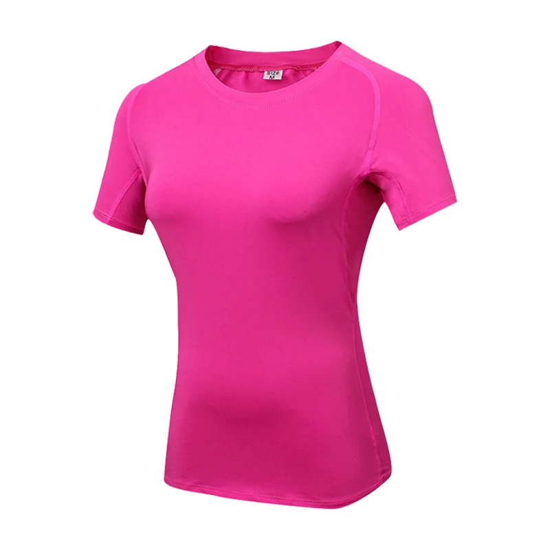 Solid Yoga Tops Women Sports Shirt Quick Drying Gym Jerseys Fitness Blouse Running Tshirts Female Compression Tights Sportswear