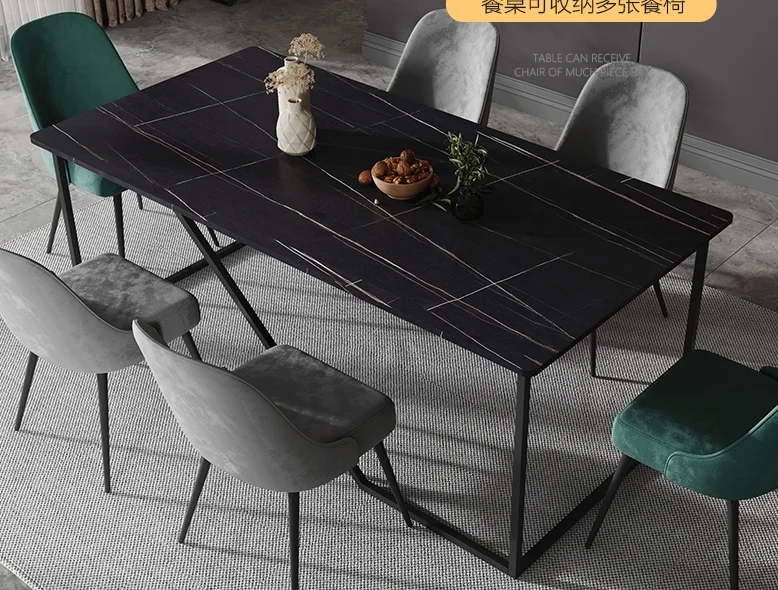 Modern simple SLATE dining table small family light luxury minimalist marble dining table Nordic dining tables and chairs