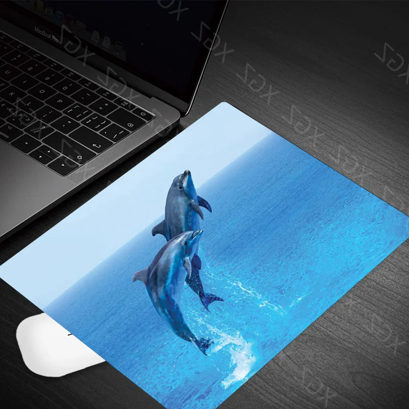 Yzuoan Personalized Dolphin Wear-resistant and Durable Mouse Pad Small Size Laptop Pad 22*18CM Gamer Rectangular Mouse Pad