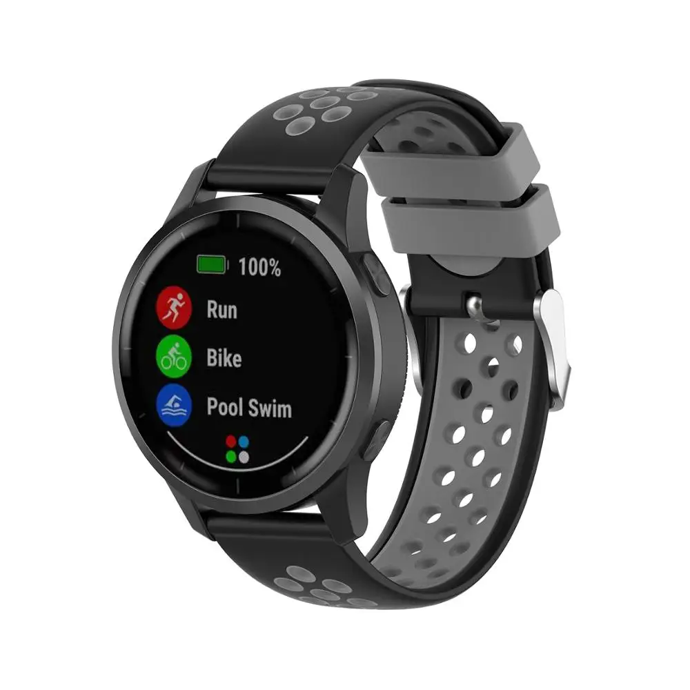 سوار من السيليكون لساعة Huawei watch GT 2e / GT2 46 مللي متر/GTR 47 مللي متر ، سوار معصم لـ Garmin Vivoactive 4 ، 22 مللي متر