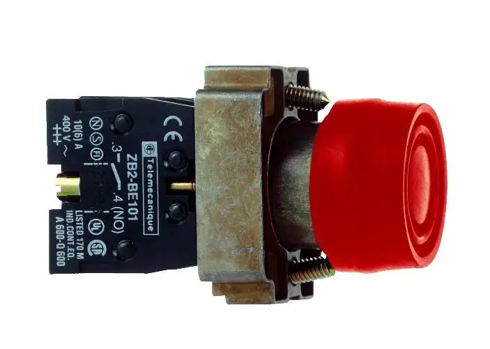 XB2BP42 XB2BP42C = ZB2BZ102C + ZB2BP4C  Red pushbutton Ø 22 spring return - 1NC