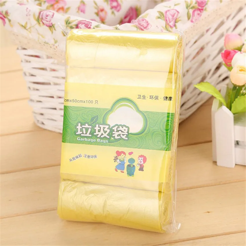 5 Rolls PE Disposable Trash Bags Rubbish Bags Colorful Garbage Bags Kitchen Living Room Sundries Rubbish Plastic Bags 45*50cm