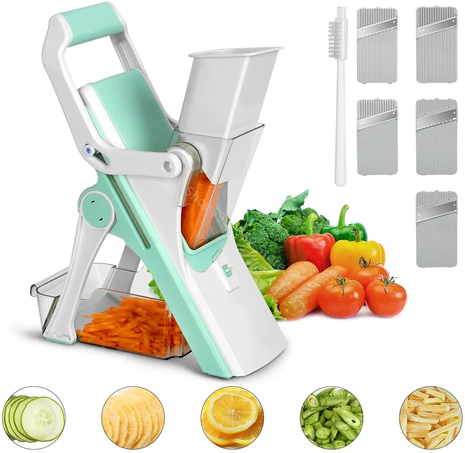 5 in 1 Vegetable  Cutter Manual Food Chopper Fruit Potato Cucumber Carrot Meat Slicer Professional Shredder Vegetable  Grater