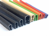 1M U-Shaped Sealing Strip Rubber Edging Stainless Steel  Protectio Door Car Dustproof Safety