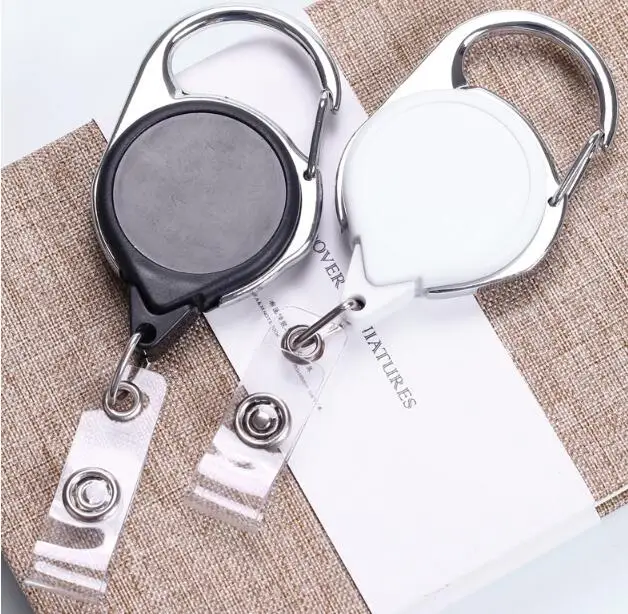 

Retractable Pull Key Ring Chain Reel ID Lanyard Name Tag Card Badge Holder Reel Recoil Belt Key Ring Clip