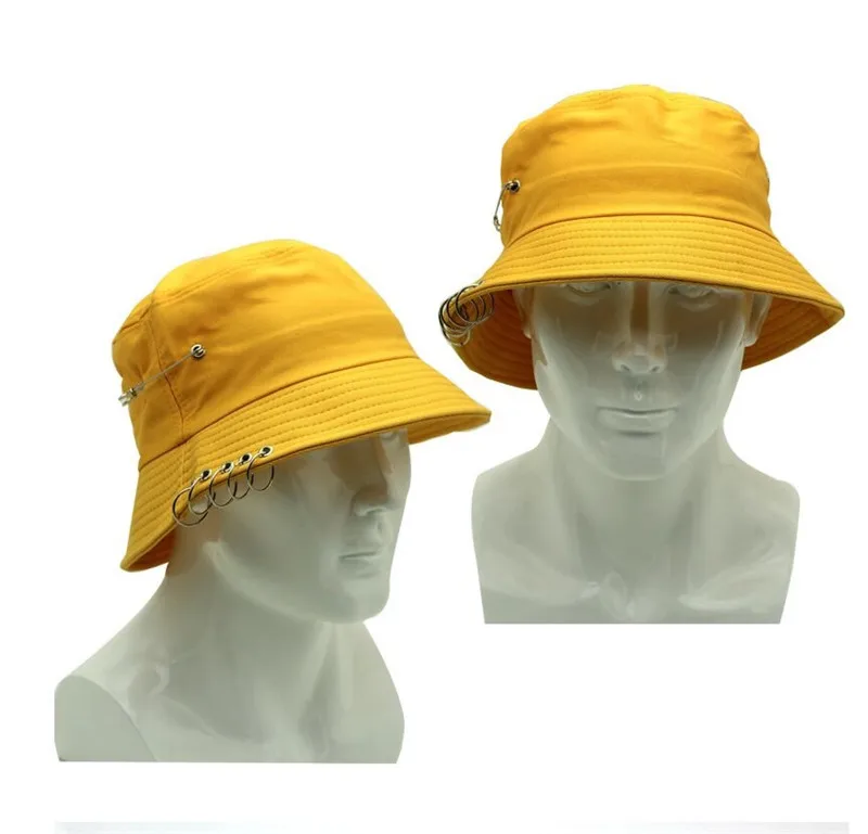Koreanischer Stil Damen Mädchen Casual Hip-Hop-Tanz Street Bucket Hats Neue Herren Casual Sport Sonnenhüte Fischerhut Panama mit Ring-Anhänger – Detail 5
