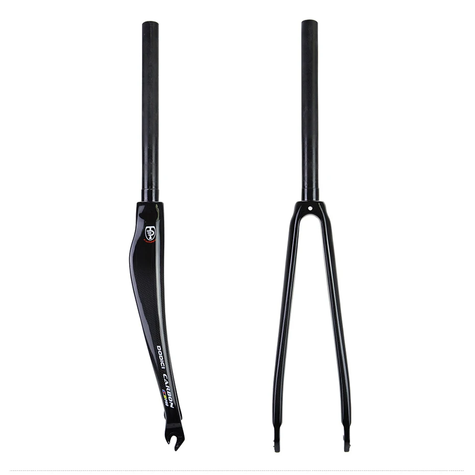 DODICI Full Carbon Fiber 3k Glossy Road Bike Front Fork 700C Bicycle Fixed Gear fork C Brake 28.6mm 1-1/8 Cycing Accessories