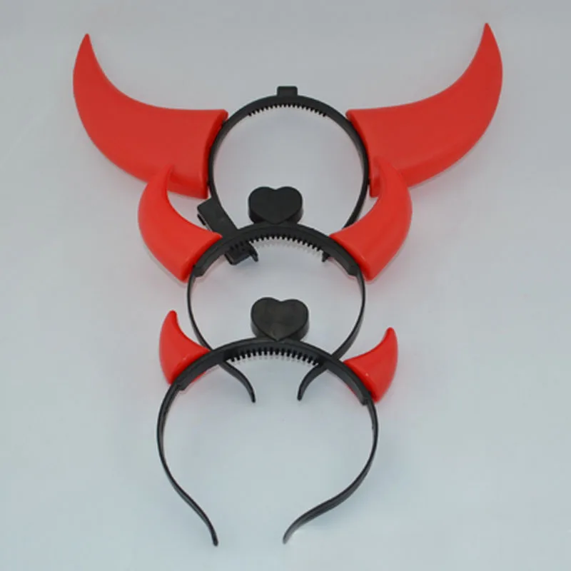 10pcs LED Flashing Devil Horn Women Girls Light Headbands Ears Glow Neon Party Cosplay  Birthday      navidad  Halloween