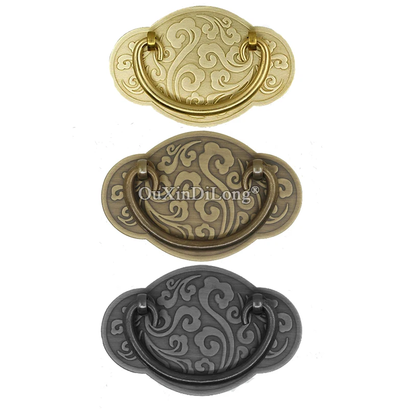 Retro Vintage 10PCS European Antique Brass Cabinet Handles Drawer Pulls Cupboard Wardrobe TV Shoe Cabinet Pens Handles&Knobs